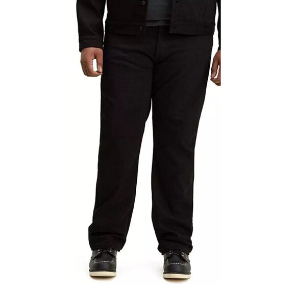 Levi's 501 Original Fit Jeans Men’s 50x32 Big & Tall Stretch Black Denim NWT - Picture 1 of 6
